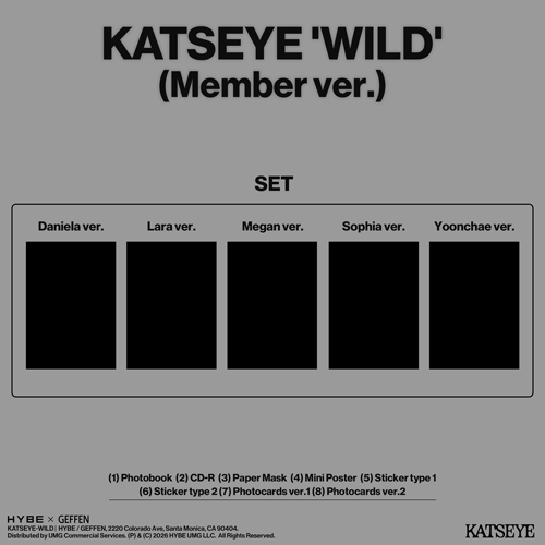 SEEE2 / デビュー曲5曲入りCD WILD [メンバー盤 5形態セット][直輸入盤/国内仕様][CD] - KATSEYE